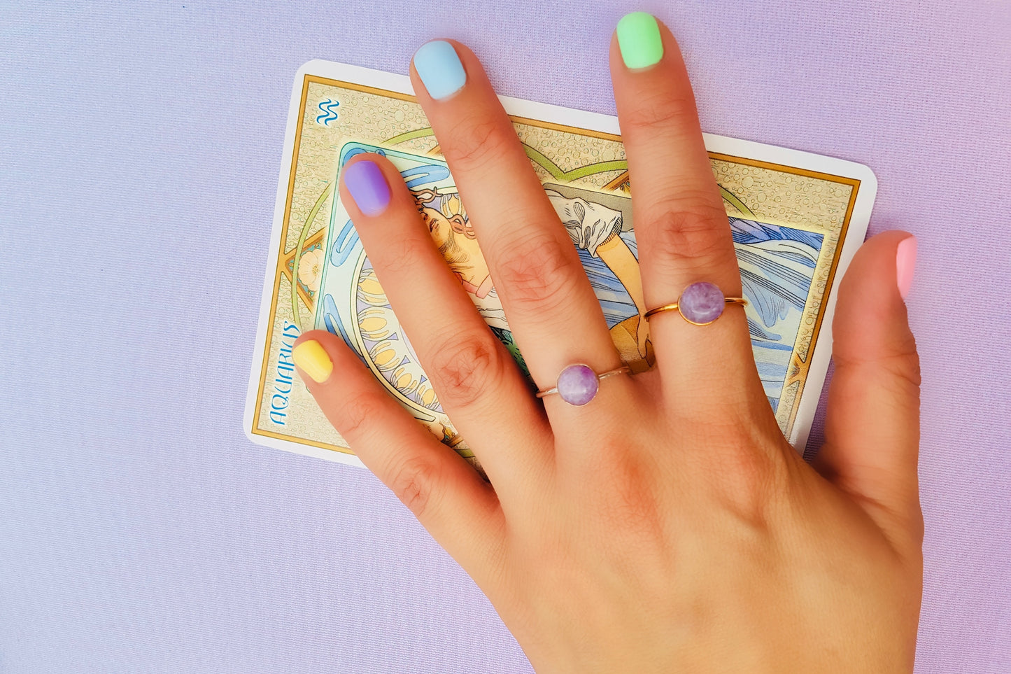 AQUARIUS Lavender Amethyst Ring in 22ct Gold Vermeil